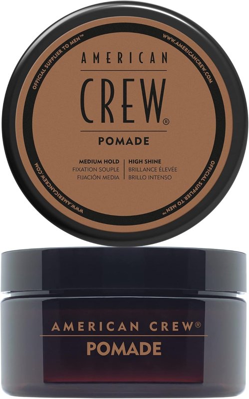 Lata de pomada para o cabelo American Crew Pomade com fixação média e brilho alto