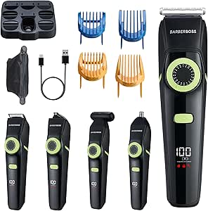 BarberBoss 5 em 1 com aparador sem fios e acessórios de corte