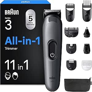Braun Series 3 AIO3565 com vários pentes e cabeças de corte