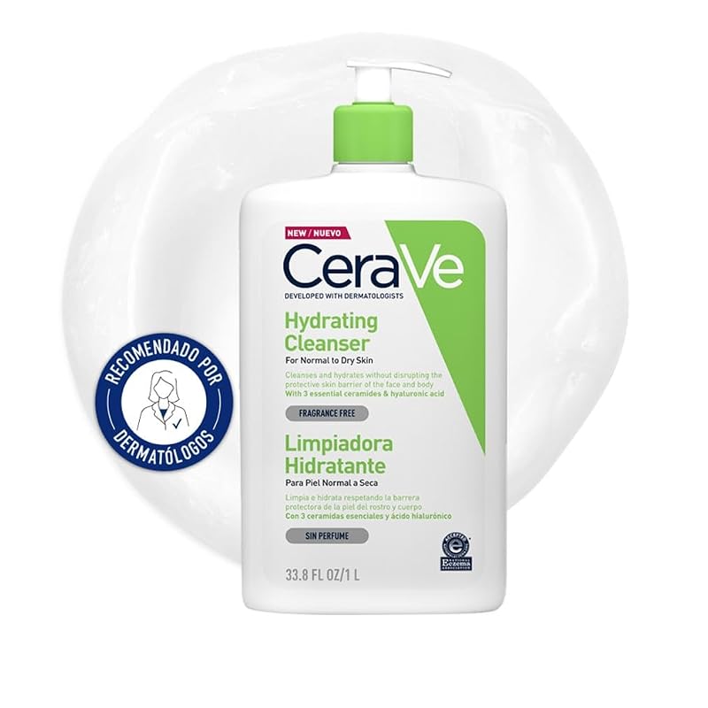 Embalagem do gel de limpeza hidratante CeraVe para pele normal a seca