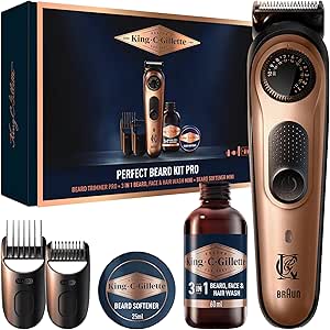 Kit King C. Gillette com máquina de barbear, gel e bálsamo