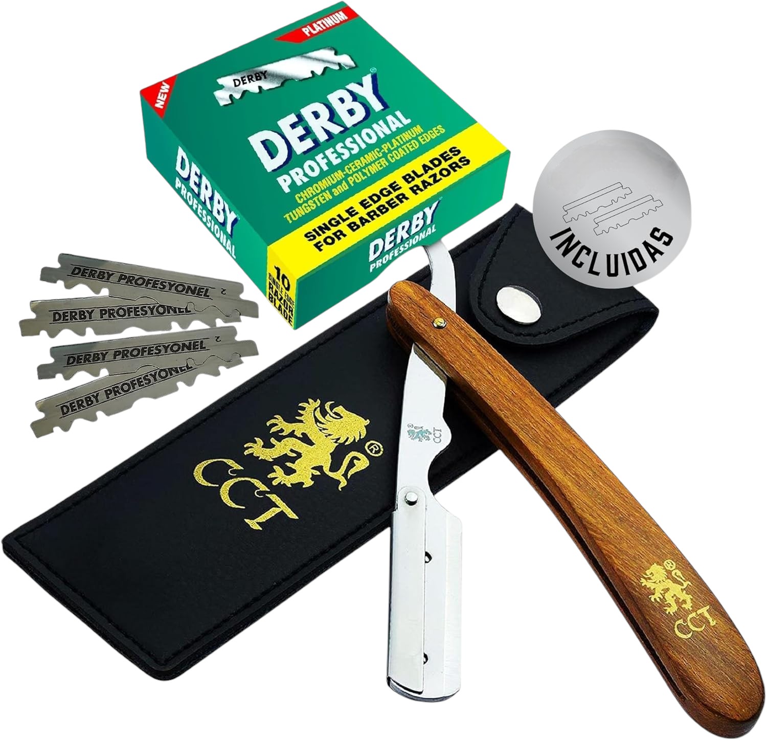 Kit de Navalha Clássica para Barbear Profissional