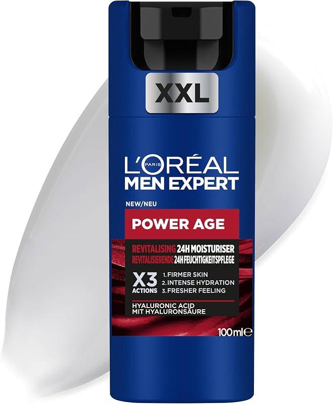 Frasco de creme L'Oréal Men Expert Power Age com ácido hialurónico, 100 ml