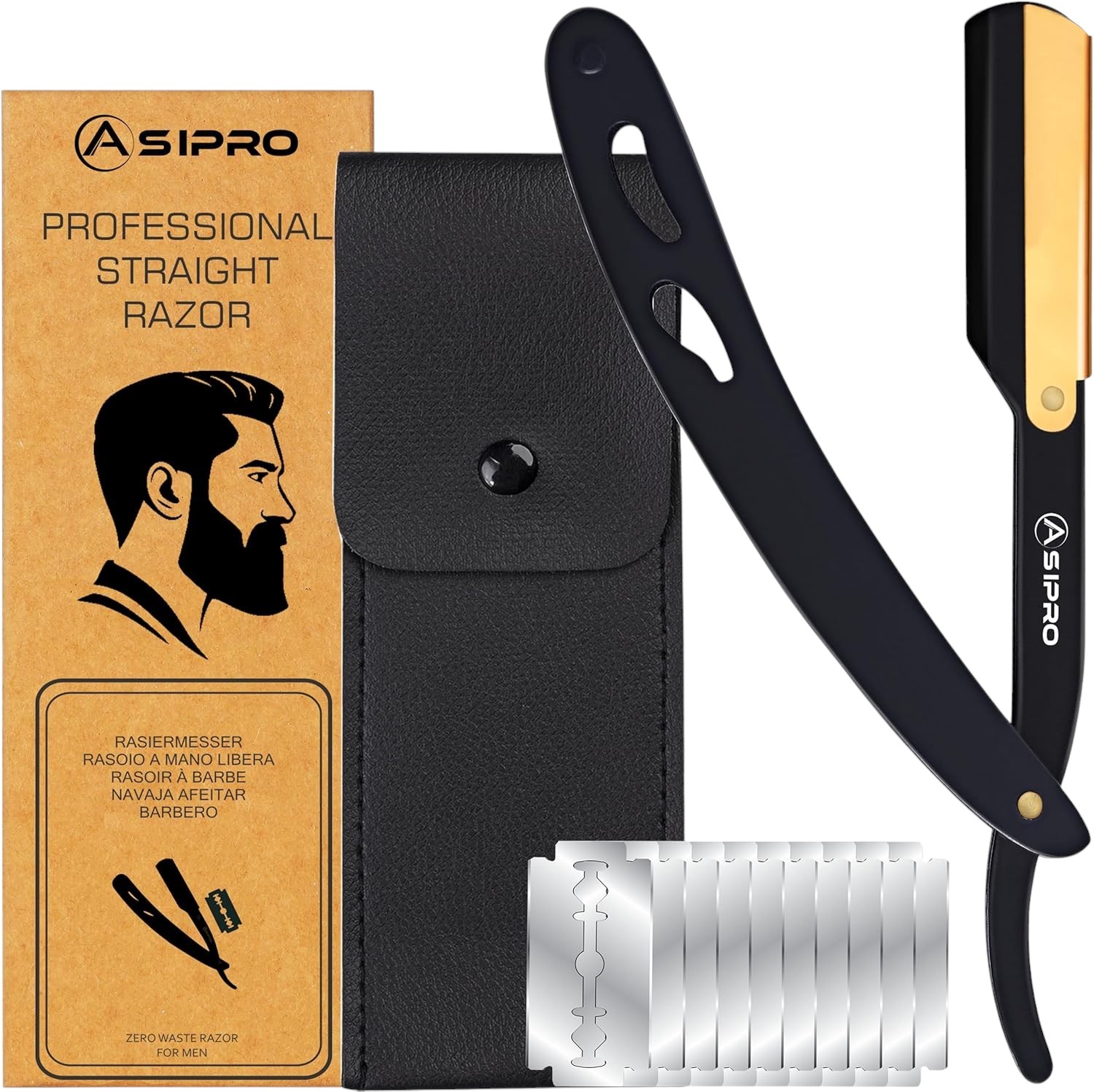 Navalha profissional ASIPRO com estojo e lâminas