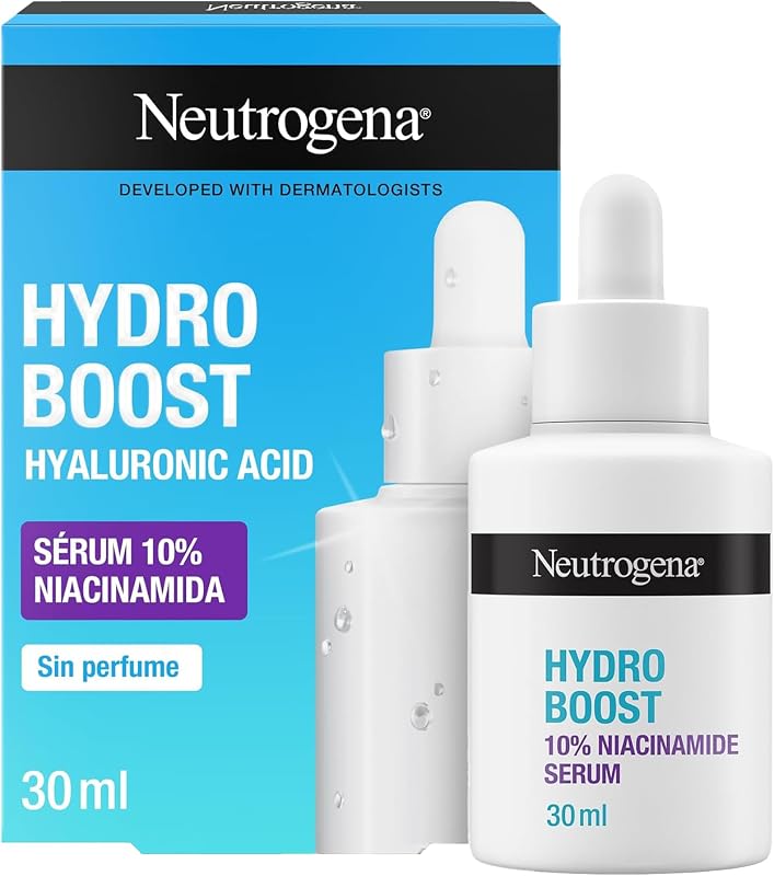 Frasco do sérum Neutrogena Hydro Boost com 10% de niacinamida, 30 ml