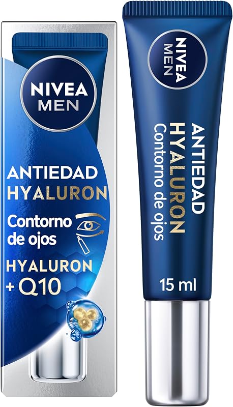 Embalagem e tubo do creme NIVEA MEN Hyaluron Contorno de Olhos de 15 ml