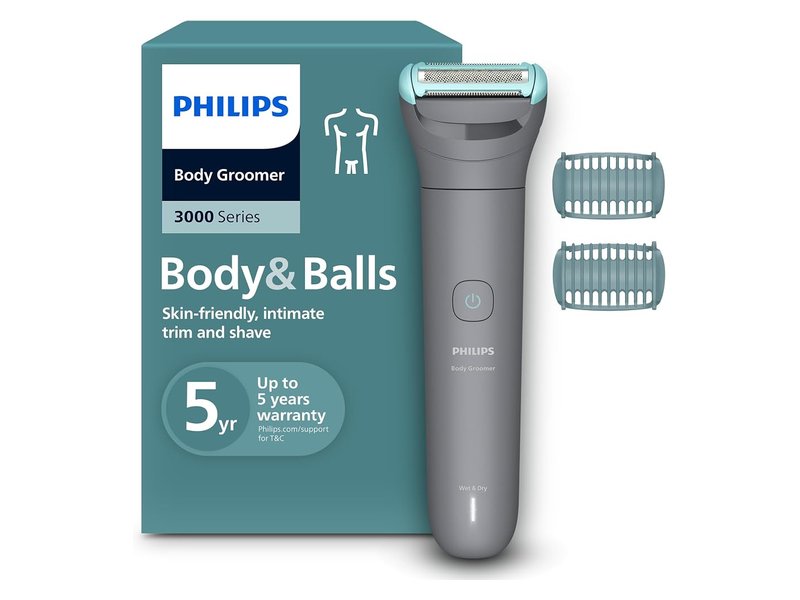 Aparador corporal Philips Body Groomer Série 3000 BG3480/15 com dois pentes e a caixa