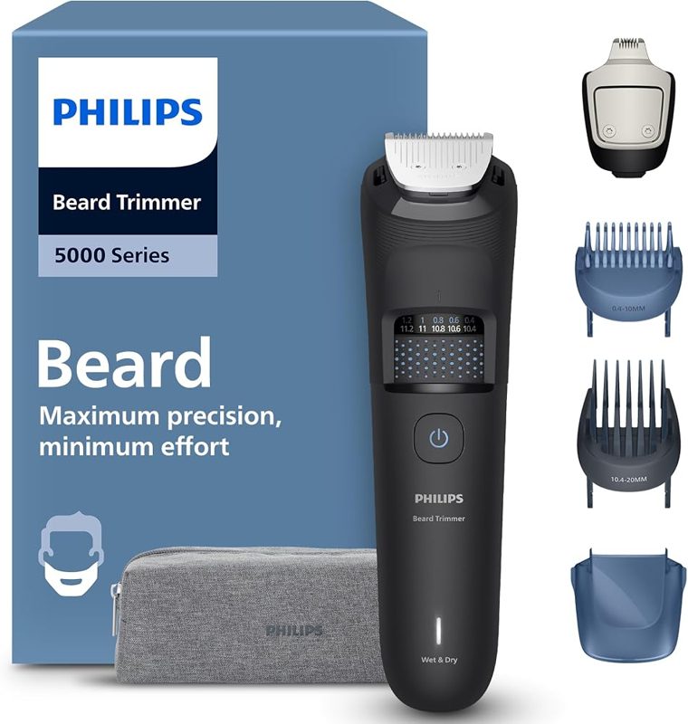Aparador de barba Philips Series 5000 BT5765/15 com pentes guia e estojo de viagem