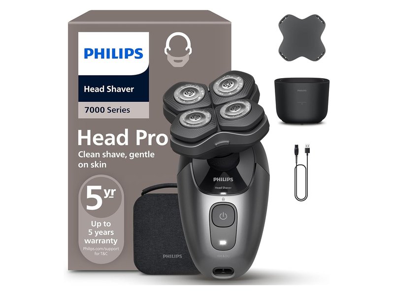 Shaver de cabeça Philips Série 7000 Pro HS7980/15 com estojo, base e caixa