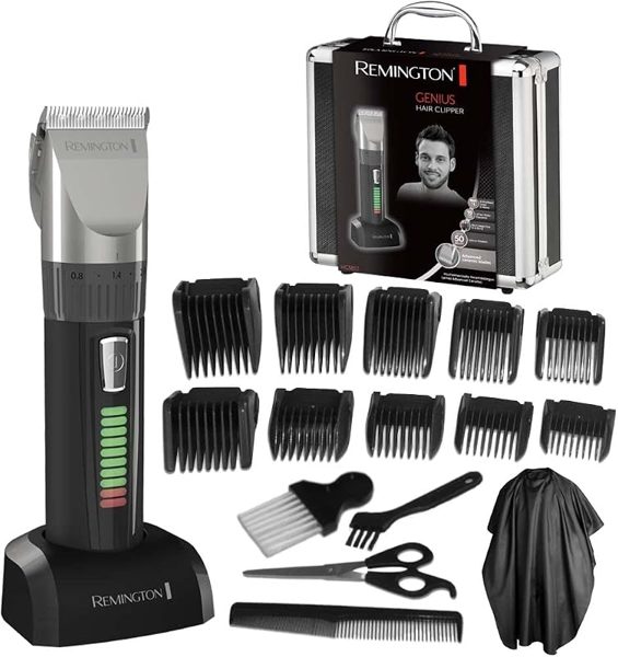 Máquina de cortar cabelo Remington Genius HC5811 com mala de alumínio e acessórios