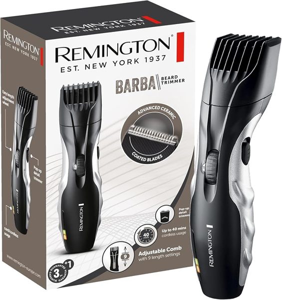 Aparador de barba Remington MB320C com lâminas de cerâmica e roda de ajuste