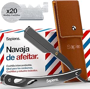 Navalha Sapiens Barbershop com lâminas Derby e estojo