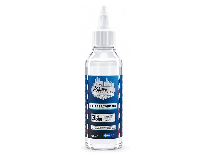 Frasco de óleo The Shave Factory Clippercare Oil 3 em 1 de 150 ml com bico doseador