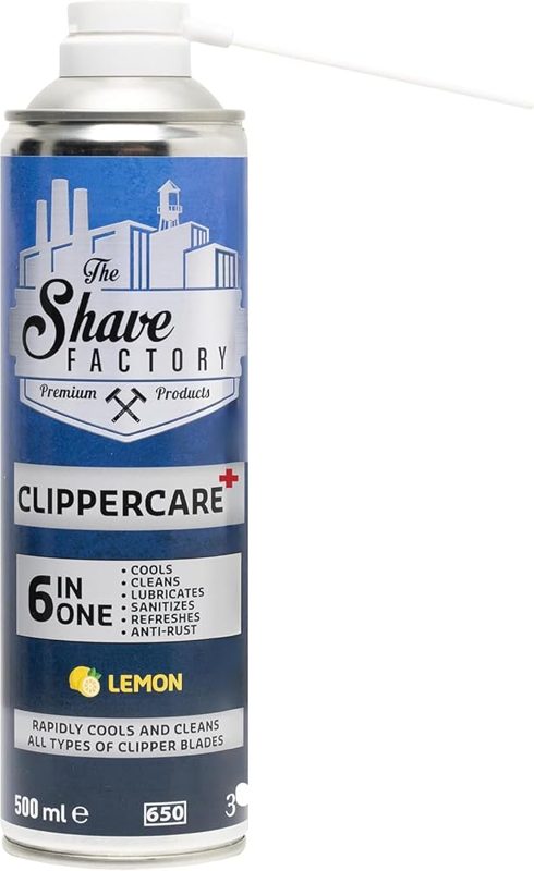 Spray de manutenção The Shave Factory Clippercare 6 em 1 de 500 ml para lâminas de máquinas