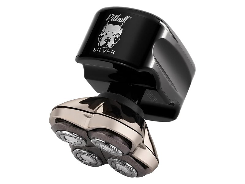Shaver de cabeça Skull Shaver Pitbull Silver Pro SX5 preto e prateado