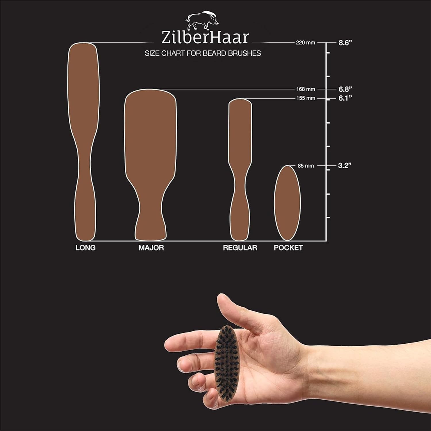 Escova de bolso ZilberHaar para barba